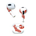 AirPods 第3世代 専用 デザインスキンシール airpods 3 用 エアポッド 3 用 第三世代(2021)対応 2枚入り 各2枚セット イヤホン カバー デコレーション アクセサリー デコシール 017663 クリスマス クリスマス 靴下 25日