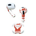 AirPods 第3世代 専用 デザインスキンシール airpods 3 用 エアポッド 3 用 第三世代(2021)対応 2枚入り 各2枚セット イヤホン カバー デコレーション アクセサリー デコシール 017668 クリスマス サンタ 赤 クリスマス