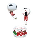 AirPods 第3世代 専用 デザインスキンシール airpods 3 用 エアポッド 3 用 第三世代(2021)対応 2枚入り 各2枚セット イヤホン カバー デコレーション アクセサリー デコシール 017776 クリスマス 靴下 クリスマス かわいい