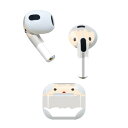 AirPods 第3世代 専用 デザインスキンシール airpods 3 用 エアポッド 3 用 第三世代(2021)対応 2枚入り 各2枚セット イヤホン カバー デコレーション アクセサリー デコシール 017819 クリスマス サンタ 顔 かわいい クリスマス