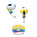 AirPods 第3世代 専用 デザインスキンシール airpods 3 用 エアポッド 3 用 第三世代(2021)対応 2枚入り 各2枚セット イヤホン カバー デコレーション アクセサリー デコシール 018436 国旗 ecuador エクアドル
