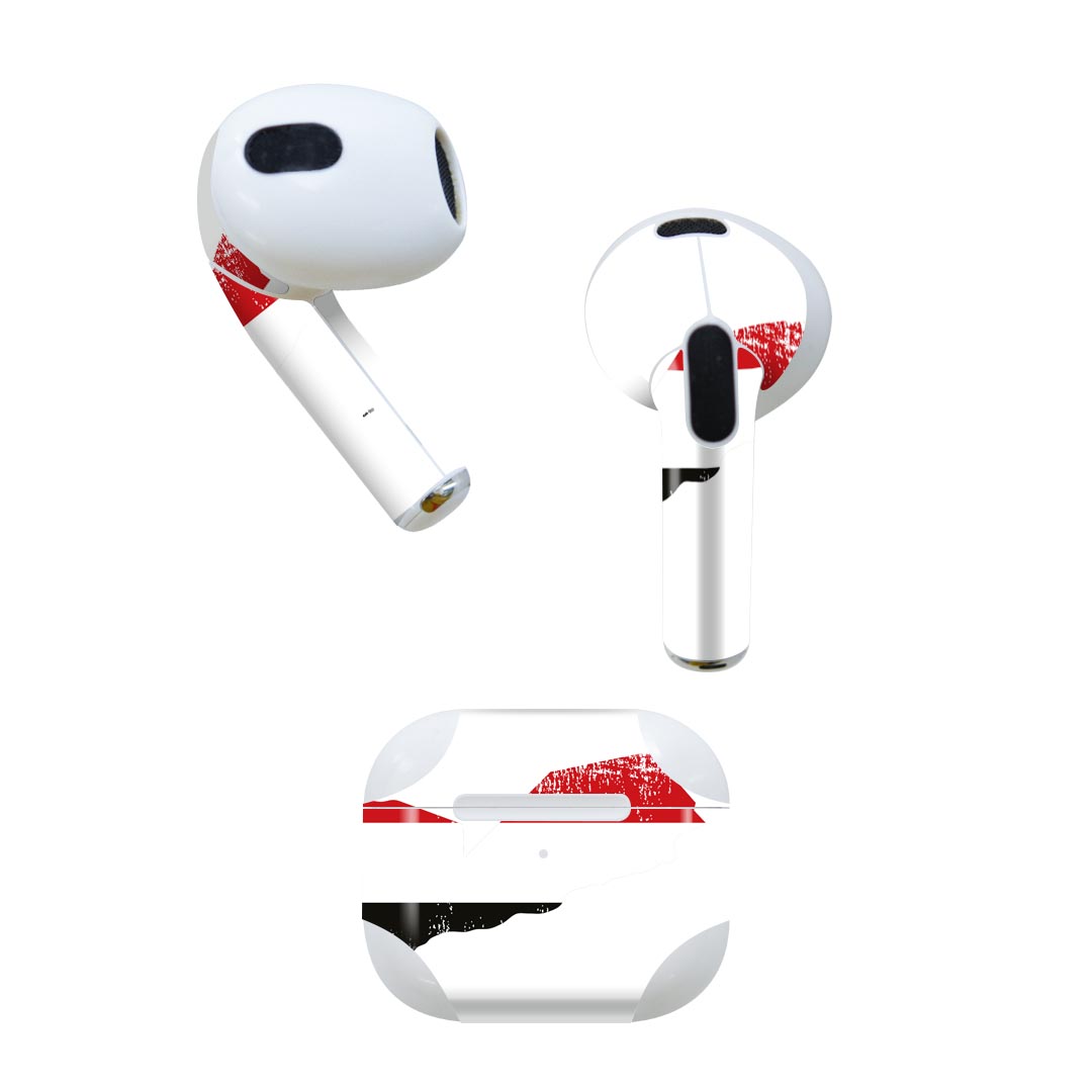 AirPods 第3世代 専用 デザインスキンシール airpods 3 用 エアポッド 3 用 第三世代（2021）対応 2枚入り 各2枚セット イヤホン カバー デコレーション アクセサリー デコシール 018987 国旗 yemen イエメン