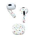AirPods 第3世代 専用 デザインスキンシール airpods 3 用 エアポッド 3 用 第三世代(2021)対応 2枚入り 各2枚セット イヤホン カバー デコレーション アクセサリー デコシール 019007 イラスト アニマル キッズ(2)