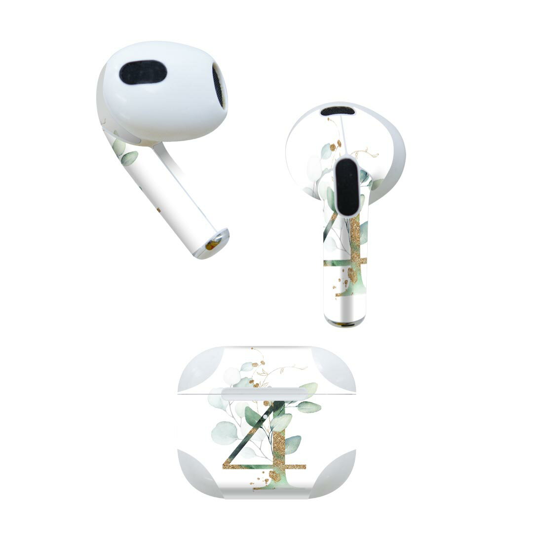 AirPods 第3世代 専用 デザインスキンシール airpods 3 用 エアポッド 3 用 第三世代(2021)対応 2枚入り 各2枚セット イヤホン カバー デコレーション アクセサリー デコシール 019113 フォント 文字 4