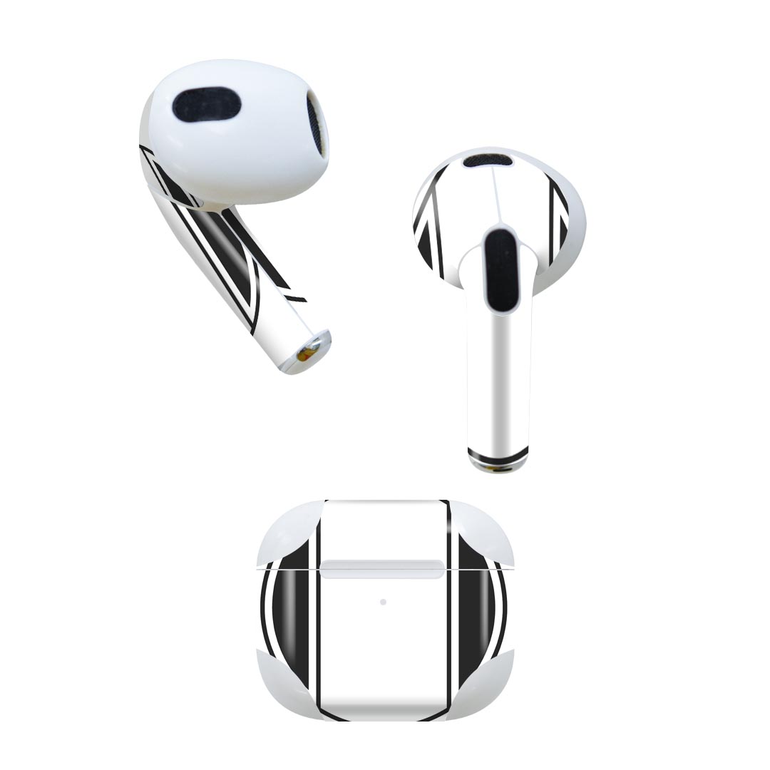 AirPods 第3世代 専用 デザインスキンシール airpods 3 用 エアポッド 3 用 第三世代（2021）対応 2枚入り 各2枚セット イヤホン カバー デコレーション アクセサリー デコシール 019332 フォント 文字 0