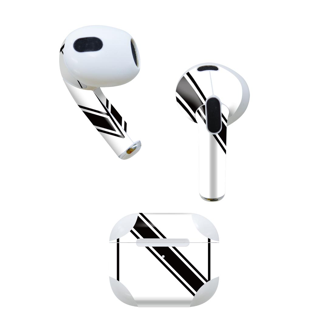 AirPods 第3世代 専用 デザインスキンシール airpods 3 用 エアポッド 3 用 第三世代(2021)対応 2枚入り 各2枚セット イヤホン カバー デコレーション アクセサリー デコシール 019355 フォント 文字 n アルファベット