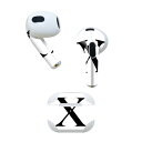 AirPods 第3世代 専用 デザインスキンシール airpods 3 用 エアポッド 3 用 第三世代(2021)対応 2枚入り 各2枚セット イヤホン カバー デコレーション アクセサリー デコシール 019557 フォント 文字 x アルファベット(2)