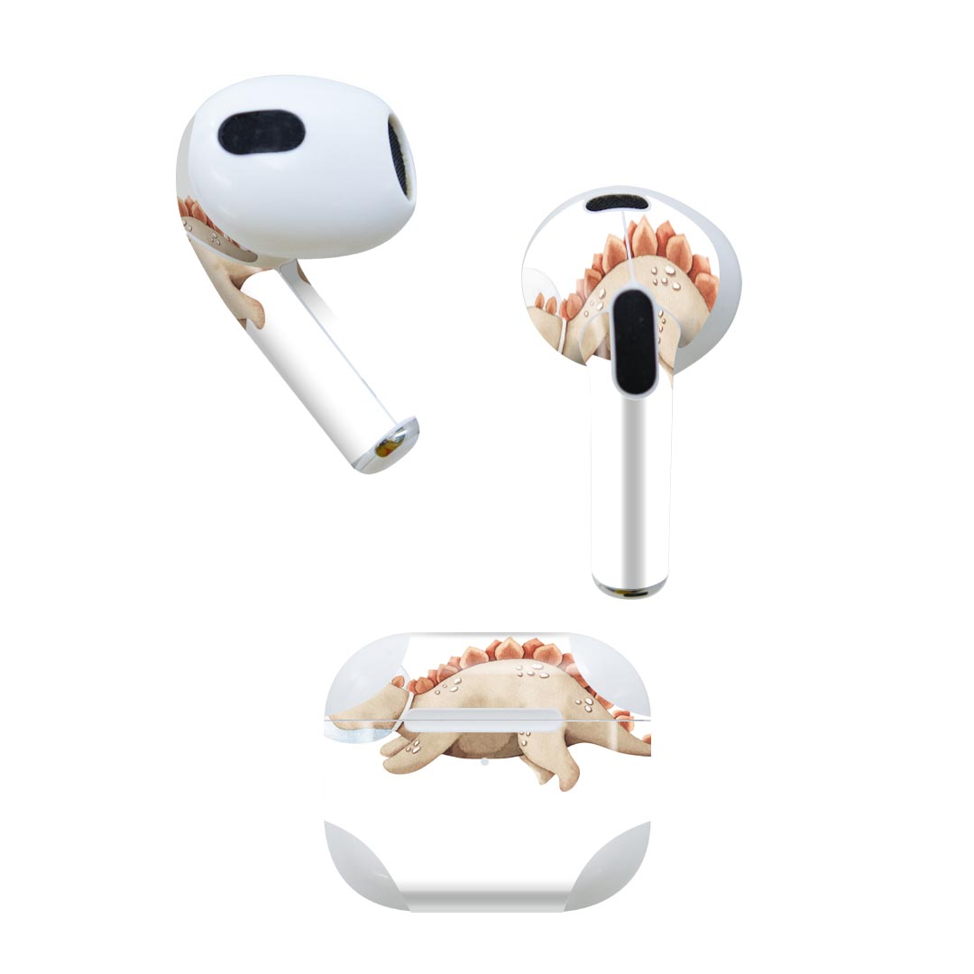 AirPods 第3世代 専用 デザインスキンシール airpods 3 用 エアポッド 3 用 第三世代（2021）対応 2枚入り 各2枚セット イヤホン カバー デコレーション アクセサリー デコシール 019836 恐竜 宇宙 恐竜 dinosaur