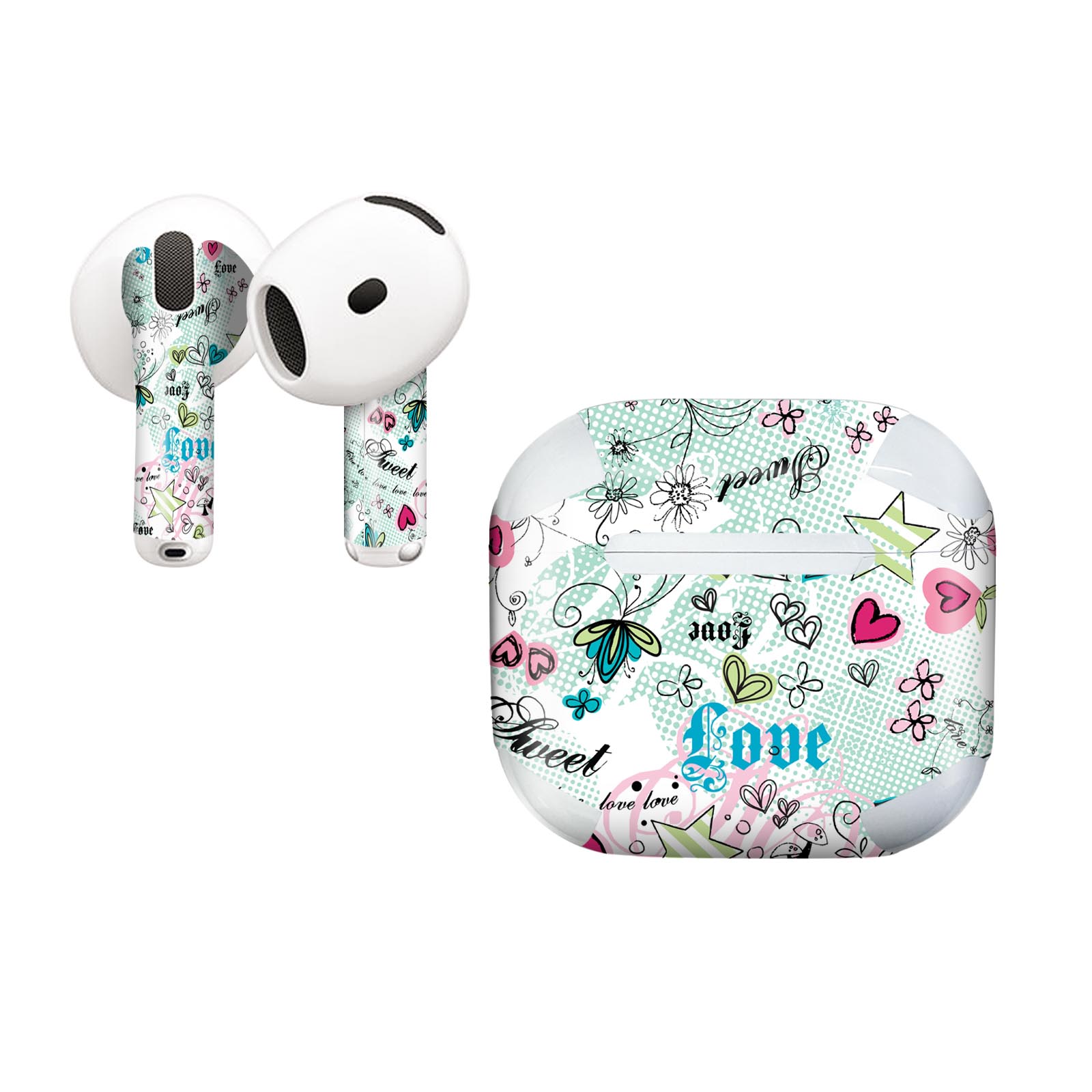 AirPods4 用 オシャレに着飾るデザインステッカー