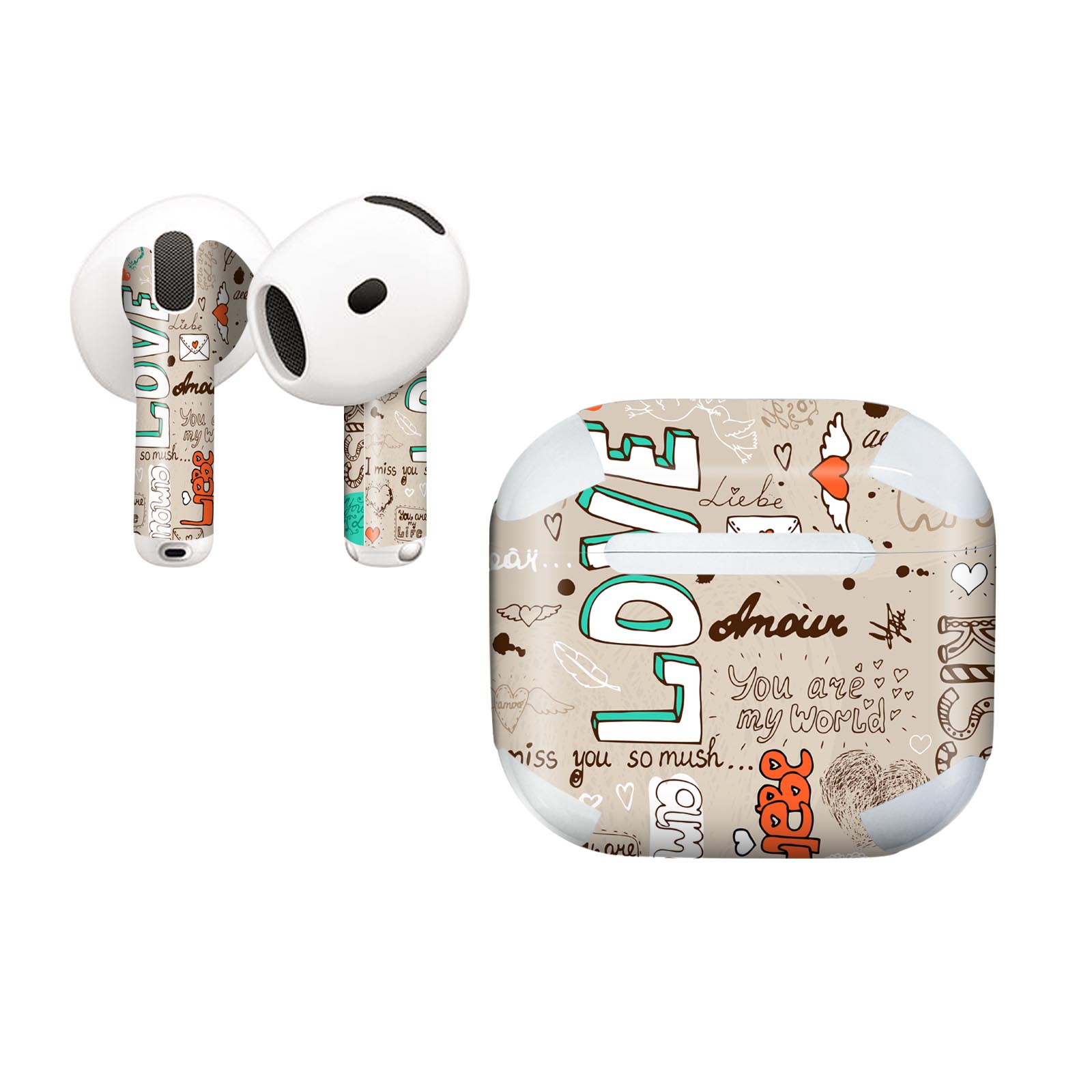 AirPods4 用 オシャレに着飾るデザインステッカー