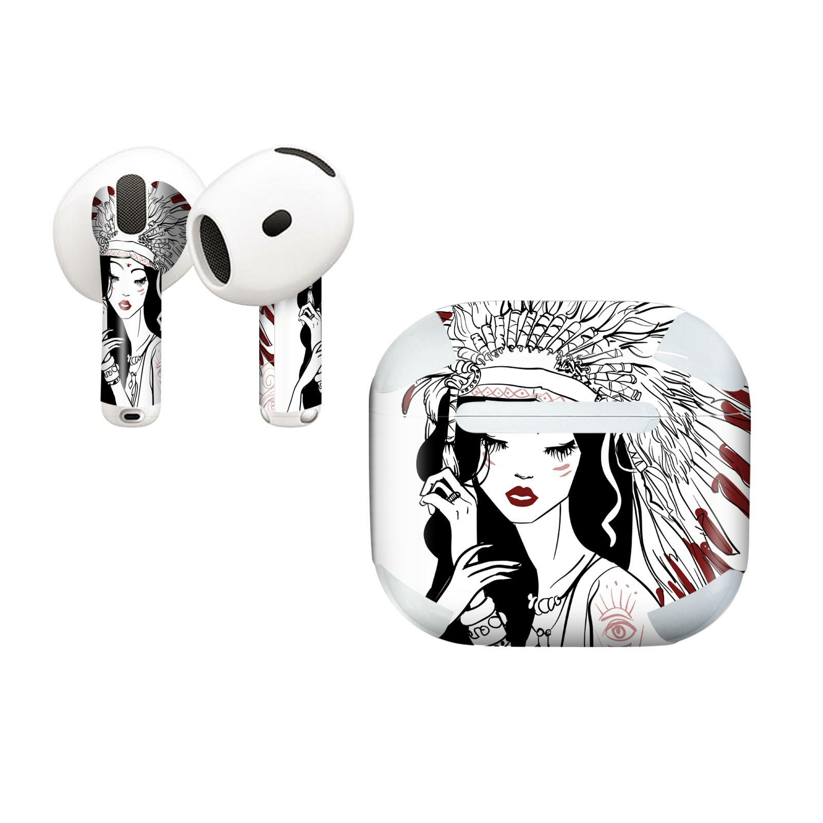 AirPods4 用 オシャレに着飾るデザインステッカー