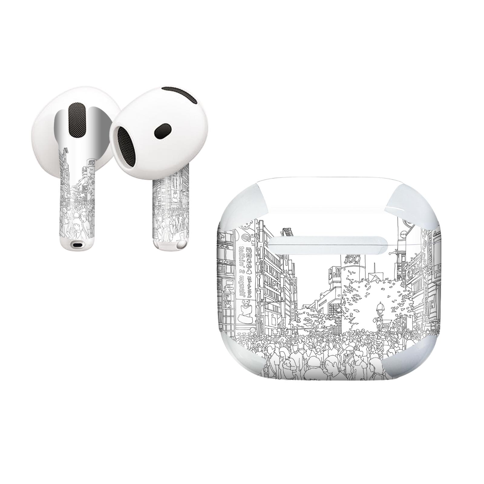 AirPods4 用 オシャレに着飾るデザインステッカー