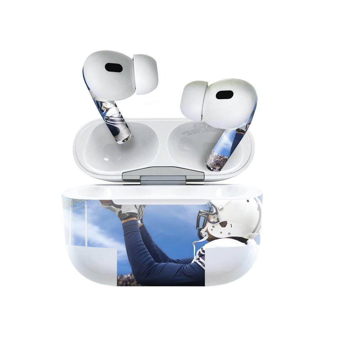 楽天スマコレAir Pods Pro2 / Pro1 専用 デザインスキンシール airpods エアポッド apple アップル AirPods Pro 第1世代 airpodsPro 第2世代 対応 イヤホン カバー デコレーション アクセサリー デコシール 000031 ラグビー　スポーツ　写真