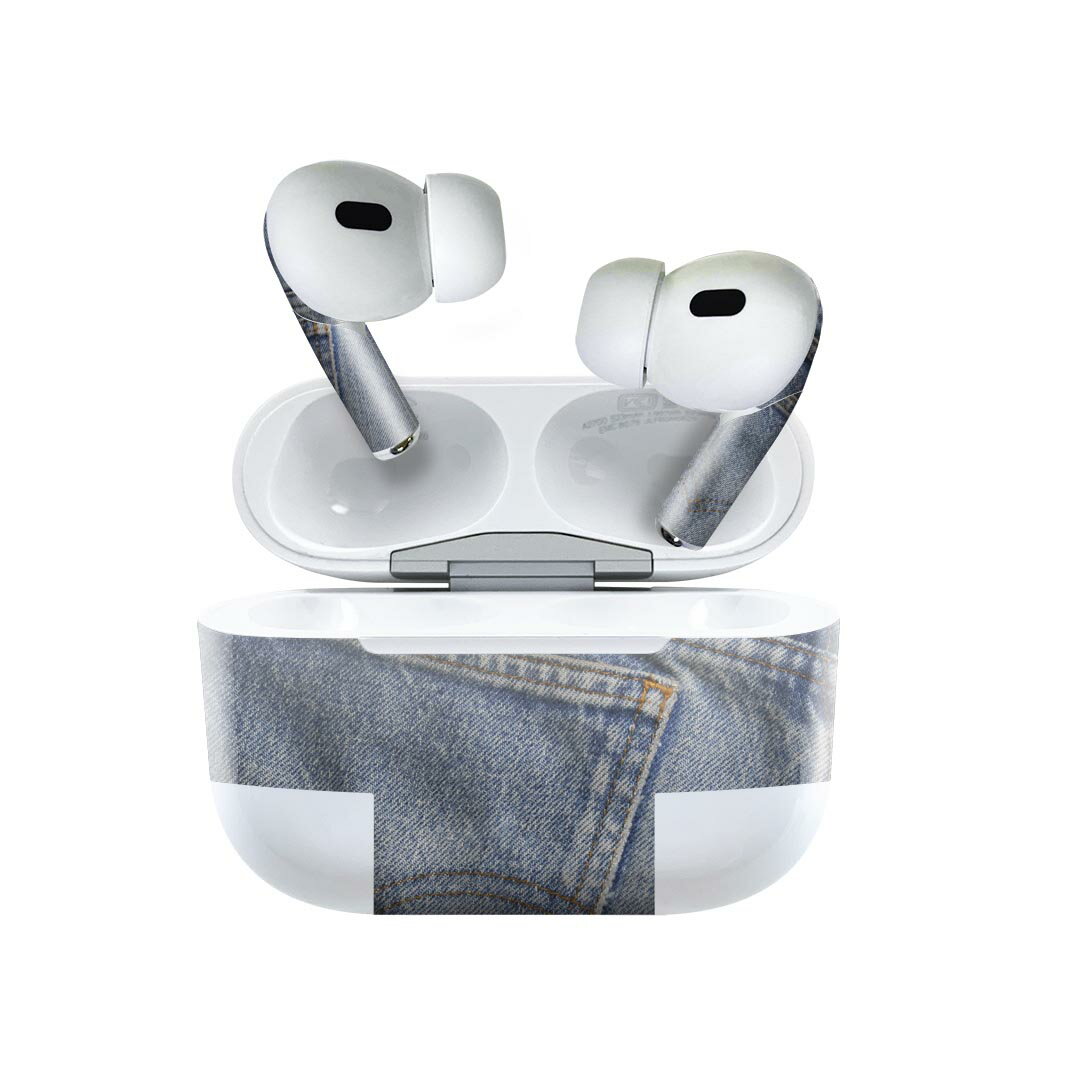 Air Pods Pro2 / Pro1 専用 デザインスキンシール airpods エアポッド apple アップル AirPods Pro 第1世代 airpodsPro 第2世代 対応 イヤホン カバー デコレーション アクセサリー デコシール 000192 ジーンズ　おしゃれ　ファッション