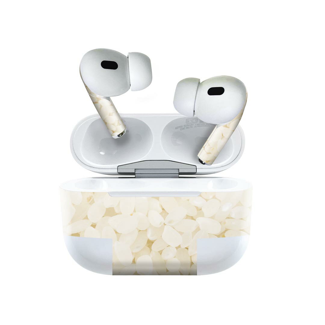 Air Pods Pro2 / Pro1 専用 デザインスキンシール airpods エアポッド apple アップル AirPods Pro 第1世代 airpodsPro 第2世代 対応 イヤホン カバー デコレーション アクセサリー デコシール 000274 お米　米　食べ物