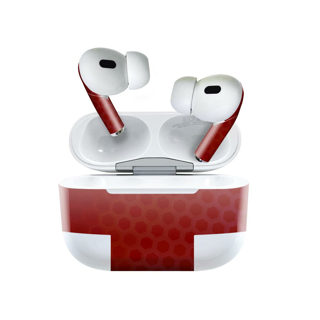 Air Pods Pro2 / Pro1 専用 デザインスキンシール airpods エアポッド apple アップル AirPods Pro 第1世代 airpodsPro 第2世代 対応 イヤホン カバー デコレーション アクセサリー デコシール 002040 シンプル　赤