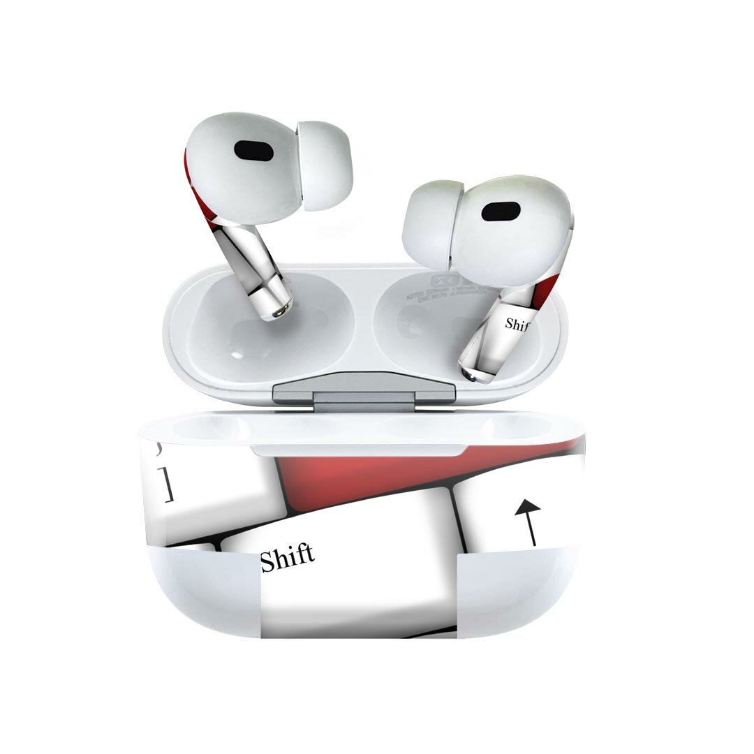 Air Pods Pro2 / Pro1 専用 デザインスキンシール airpods エアポッド apple アップル AirPods Pro 第1世代 airpodsPro 第2世代 対応 イヤホン カバー デコレーション アクセサリー デコシール 002518 ハート　キーボード