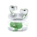 Air Pods Pro2 / Pro1 専用 デザインスキンシール airpods エアポッド apple アップル AirPods Pro 第1世代 airpodsPro 第2世代 対応 イヤホン カバー デコレーション アクセサリー デコシール 002533 シンプル 絵の具 緑(2)