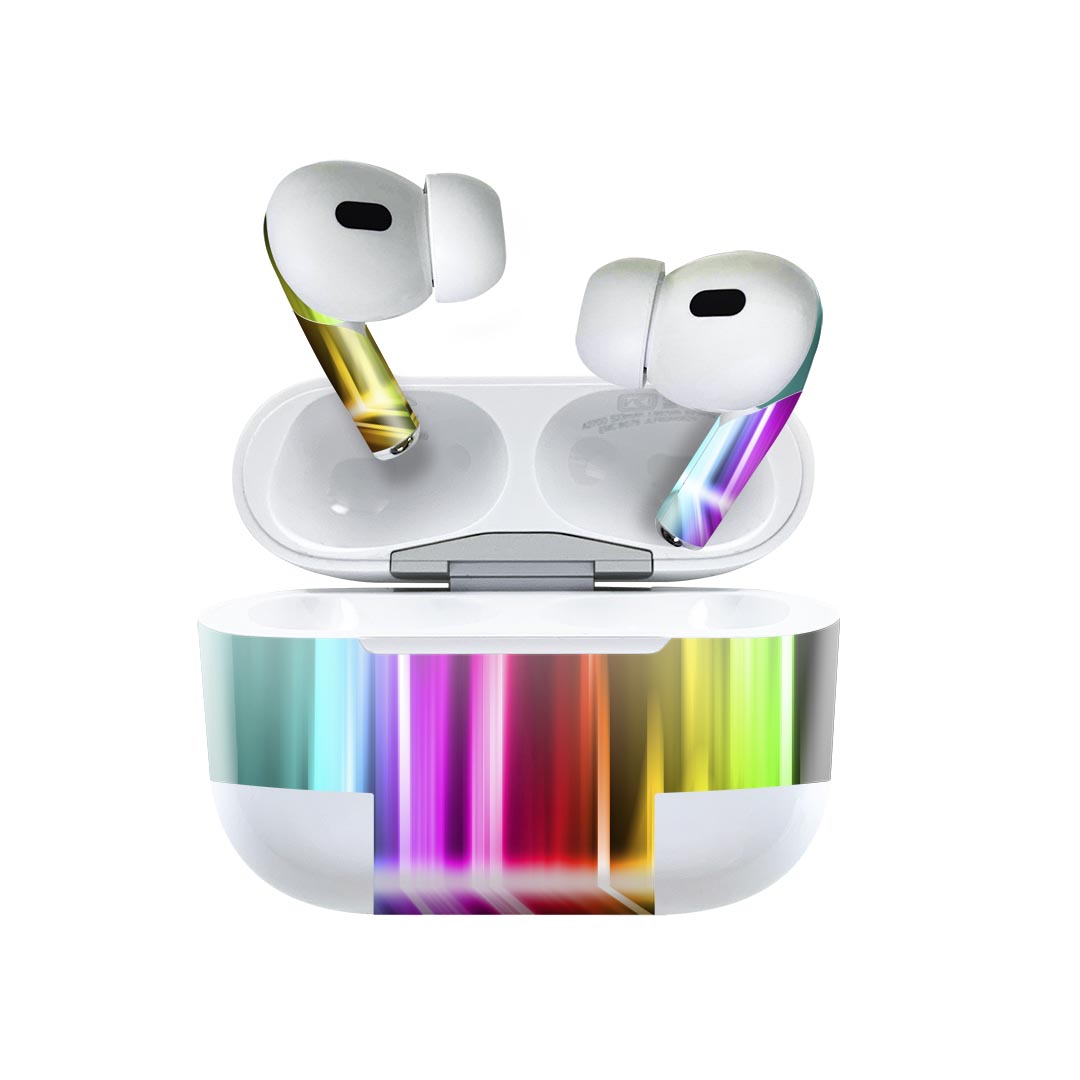 Air Pods Pro2 / Pro1 専用 デザインスキンシール airpods エアポッド apple アップル AirPods Pro 第1世代 airpodsPro 第2世代 対応 イヤホン カバー デコレーション アクセサリー デコシール 003323 クール シンプル　カラフル