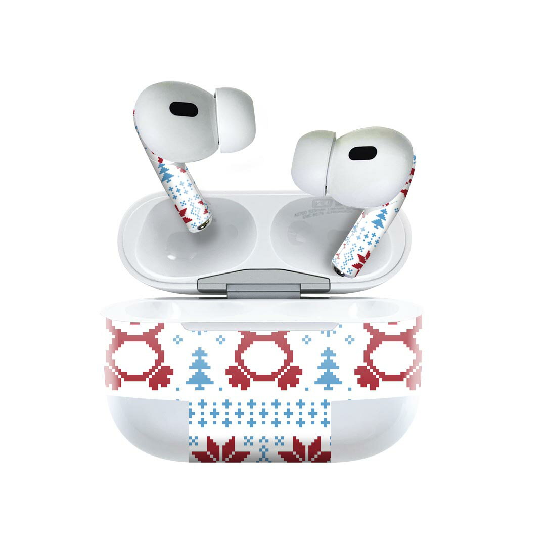 Air Pods Pro2 / Pro1 専用 デザインスキンシール airpods エアポッド apple アップル AirPods Pro 第1世代 airpodsPro 第2世代 対応 イヤホン カバー デコレーション アクセサリー デコシール 003475 動物　雪　結晶　ハート