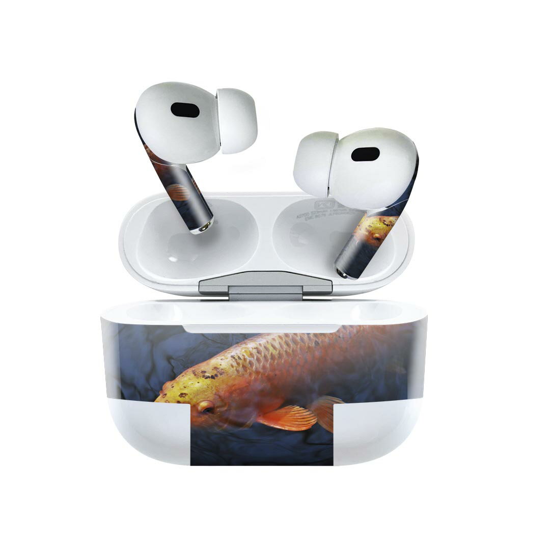 Air Pods Pro2 / Pro1 専用 デザインスキンシール airpods エアポッド apple アップル AirPods Pro 第1世代 airpodsPro 第2世代 対応 イヤホン カバー デコレーション アクセサリー デコシール 022862 鯉　写真