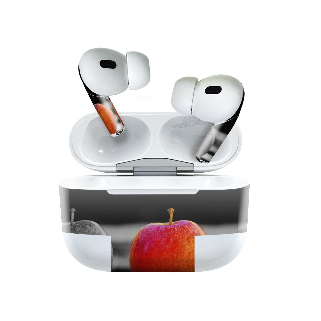 Air Pods Pro2 / Pro1 専用 デザインスキンシール airpods エアポッド apple アップル AirPods Pro 第1世代 airpodsPro 第2世代 対応 イヤホン カバー デコレーション アクセサリー デコシール 022876 写真　りんご　果物
