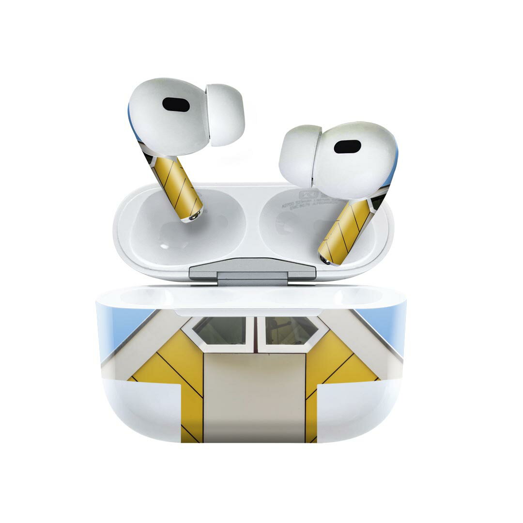 Air Pods Pro2 / Pro1 専用 デザインスキンシール airpods エアポッド apple アップル AirPods Pro 第1世代 airpodsPro 第2世代 対応 イヤホン カバー デコレーション アクセサリー デコシール 023180 建物　写真