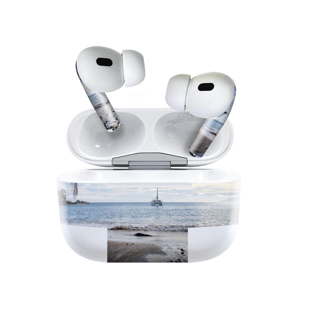 Air Pods Pro2 / Pro1 専用 デザインスキンシール airpods エアポッド apple アップル AirPods Pro 第1世代 airpodsPro 第2世代 対応 イヤホン カバー デコレーション アクセサリー デコシール 023282 海　景色　自然
