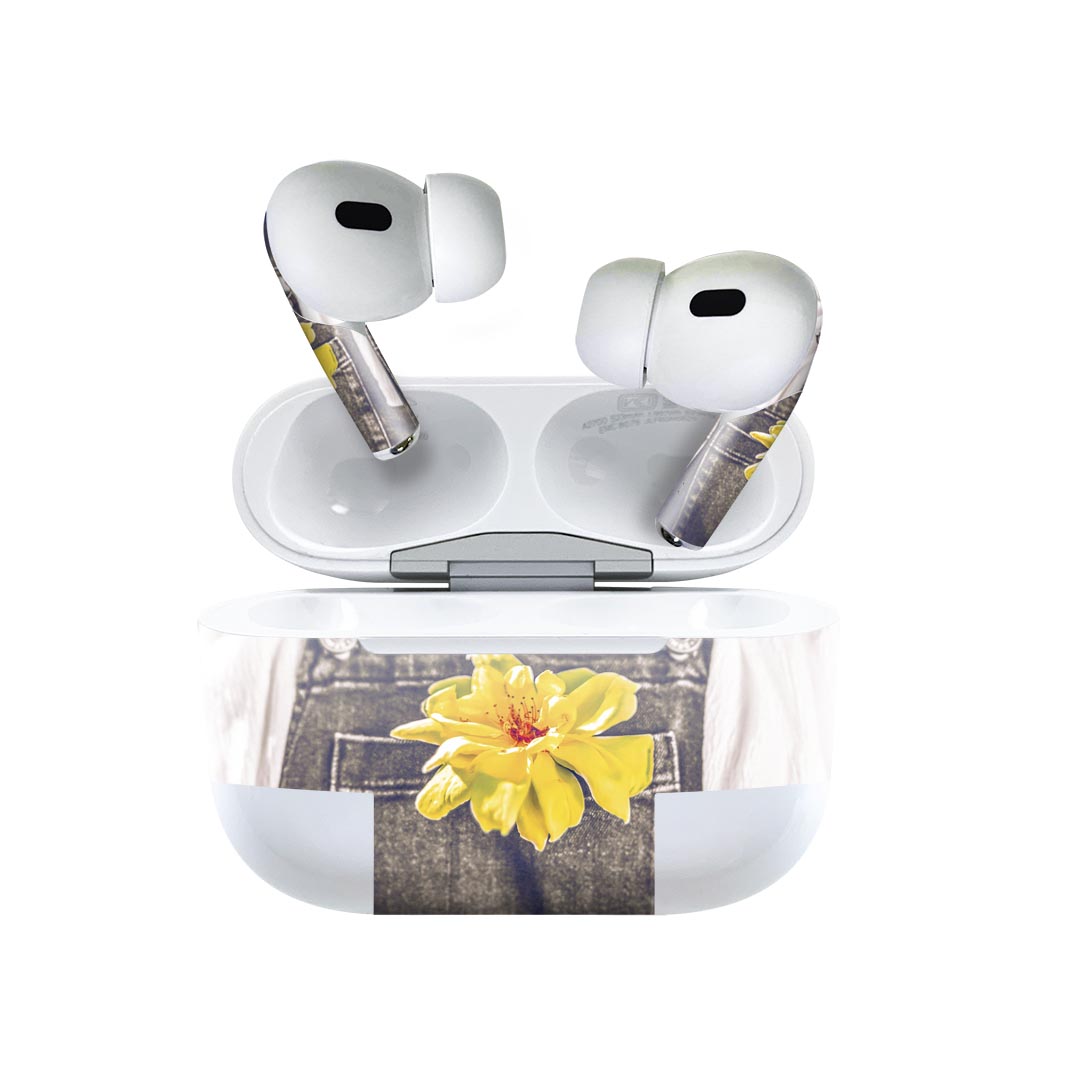 Air Pods Pro2 / Pro1 専用 デザインスキンシール airpods エアポッド apple アップル AirPods Pro 第1世代 airpodsPro 第2世代 対応 イヤホン カバー デコレーション アクセサリー デコシール 023299 花　フラワー　人物