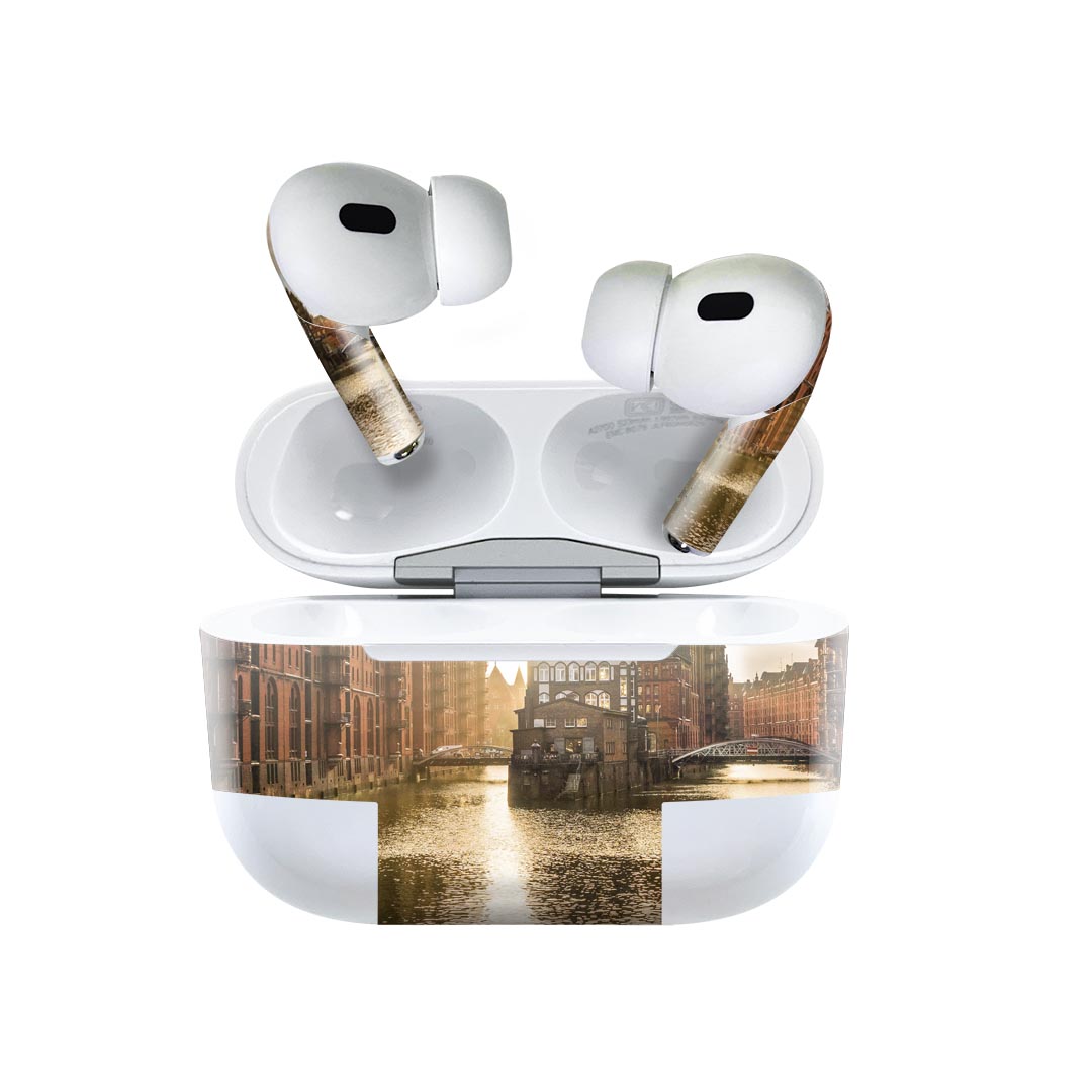 Air Pods Pro2 / Pro1 専用 デザインスキンシール airpods エアポッド apple アップル AirPods Pro 第1世代 airpodsPro 第2世代 対応 イヤホン カバー デコレーション アクセサリー デコシール 023416 風景　写真
