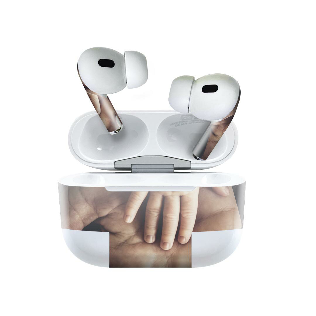 Air Pods Pro2 / Pro1 専用 デザインスキンシール airpods エアポッド apple アップル AirPods Pro 第1世代 airpodsPro 第2世代 対応 イヤホン カバー デコレーション アクセサリー デコシール 023666 写真　手　人物