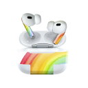 Air Pods Pro2 / Pro1 専用 デザインスキンシール airpods エアポッド apple アップル AirPods Pro 第1世代 airpodsPro 第2世代 対応 イヤホン カバー デコレーション アクセサリー デコシール 023713 虹 レインボー