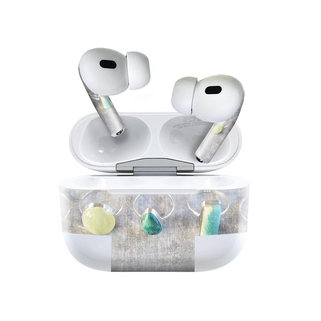 Air Pods Pro2 / Pro1 専用 デザインスキンシール airpods エアポッド apple アップル AirPods Pro 第1世代 airpodsPro 第2世代 対応 イヤホン カバー デコレーション アクセサリー デコシール 025889 ジュエリー　指輪　リング