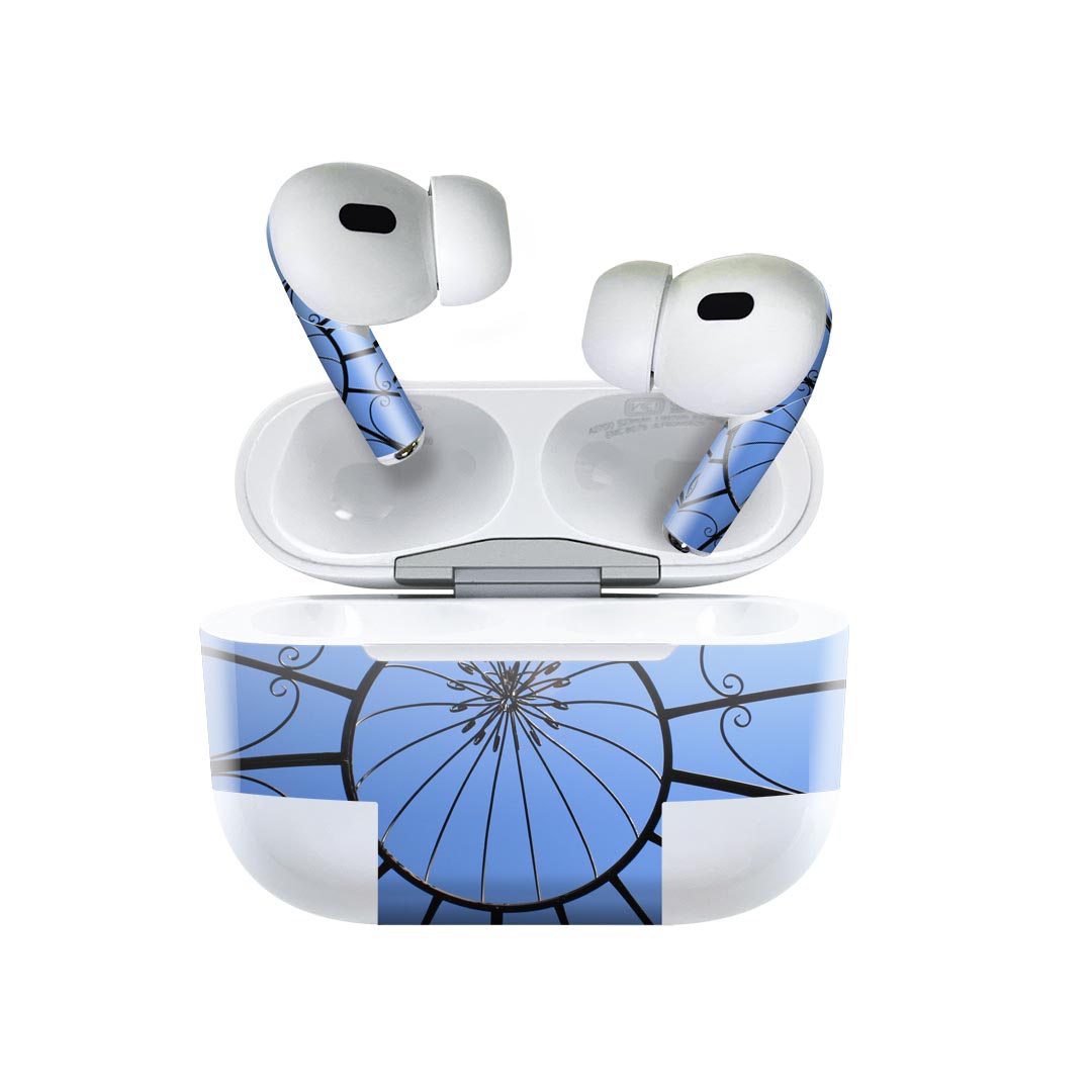 Air Pods Pro2 / Pro1 専用 デザインスキンシール airpods エアポッド apple アップル AirPods Pro 第1世代 airpodsPro 第2世代 対応 イヤホン カバー デコレーション アクセサリー デコシール 025908 ガーデン　空