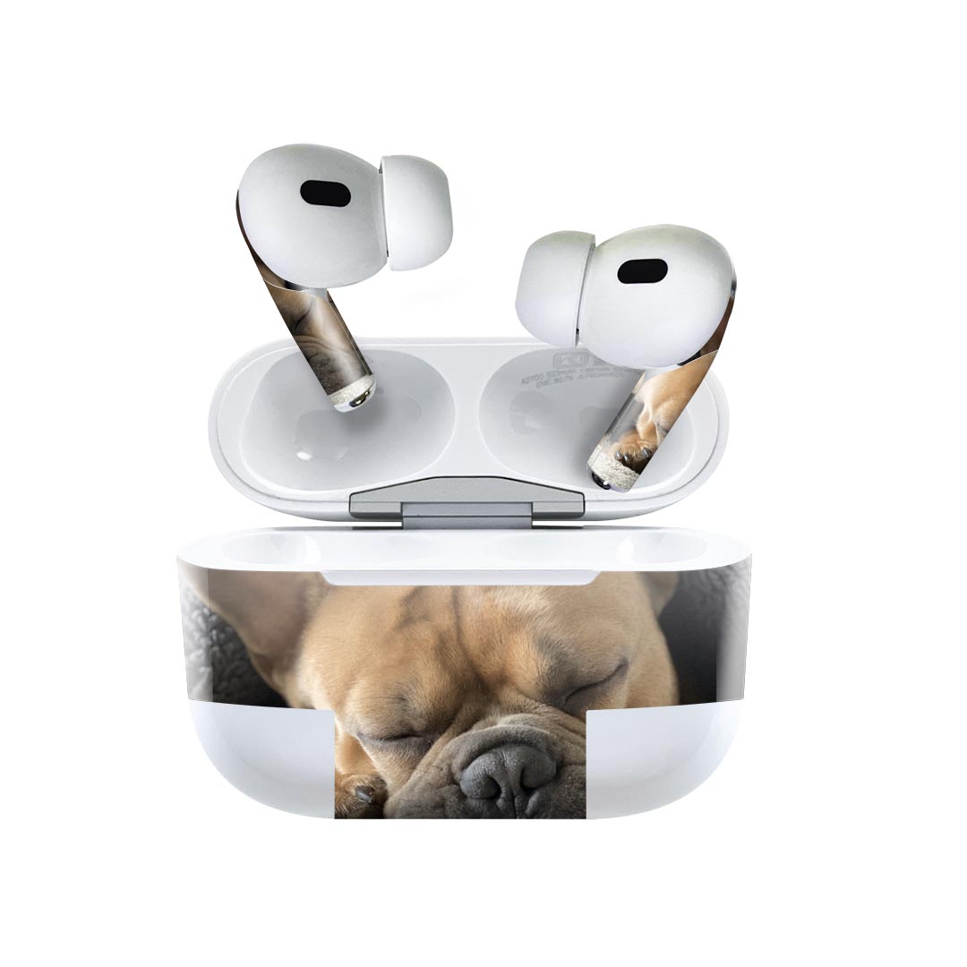 Air Pods Pro2 / Pro1 専用 デザインスキンシール airpods エアポッド apple アップル AirPods Pro 第1世代 airpodsPro 第2世代 対応 イヤホン カバー デコレーション アクセサリー デコシール 025947 動物　犬　フレンチブルドッグ
