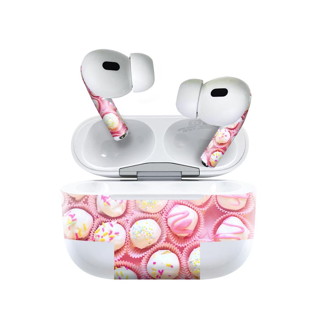 楽天スマコレAir Pods Pro2 / Pro1 専用 デザインスキンシール airpods エアポッド apple アップル AirPods Pro 第1世代 airpodsPro 第2世代 対応 イヤホン カバー デコレーション アクセサリー デコシール 025956 スイーツ　デザート　ケーキ