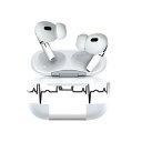 Air Pods Pro2 / Pro1 専用 デザインスキンシール airpods エアポッド apple アップル AirPods Pro 第1世代 airpodsPro 第2世代 対応 イヤホン カバー デコレーション アクセサリー デコシール 026192 動物　犬　心電図