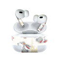 Air Pods Pro2 / Pro1 専用 デザインスキンシール airpods エアポッド apple アップル AirPods Pro 第1世代 airpodsPro 第2世代 対応 イヤホン カバー デコレーション アクセサリー デコシール 004195 花 うさぎ キャラクター