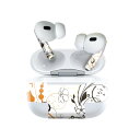 Air Pods Pro2 / Pro1 専用 デザインスキンシール airpods エアポッド apple アップル AirPods Pro 第1世代 airpodsPro 第2世代 対応 イヤホン カバー デコレーション アクセサリー デコシール 005753 花 オレンジ(2)
