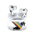 Air Pods Pro2 / Pro1 専用 デザインスキンシール airpods エアポッド apple アップル AirPods Pro 第1世代 airpodsPro 第2世代 対応 イヤホン カバー デコレーション アクセサリー デコシール 005853 虹 レインボー インク ペンキ