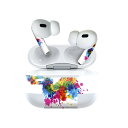 Air Pods Pro2 / Pro1 専用 デザインスキンシール airpods エアポッド apple アップル AirPods Pro 第1世代 airpodsPro 第2世代 対応 イヤホン カバー デコレーション アクセサリー デコシール 005968 カラフル 絵の具 人物(2)