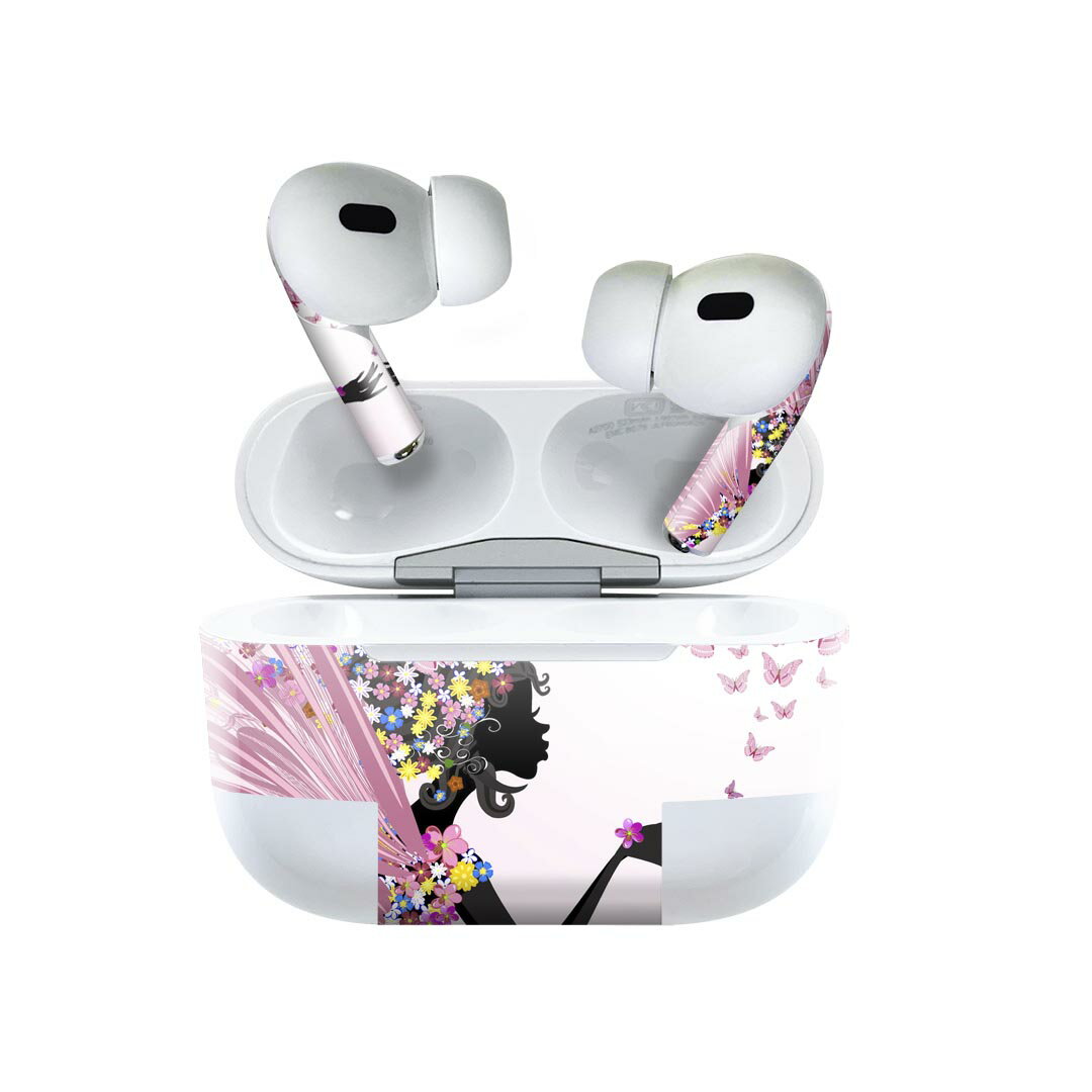 Air Pods Pro2 / Pro1 専用 デザインスキンシール airpods エアポッド apple アップル AirPods Pro 第1世代 airpodsPro 第2世代 対応 イヤホン カバー デコレーション アクセサリー デコシール 007142 蝶 人物
