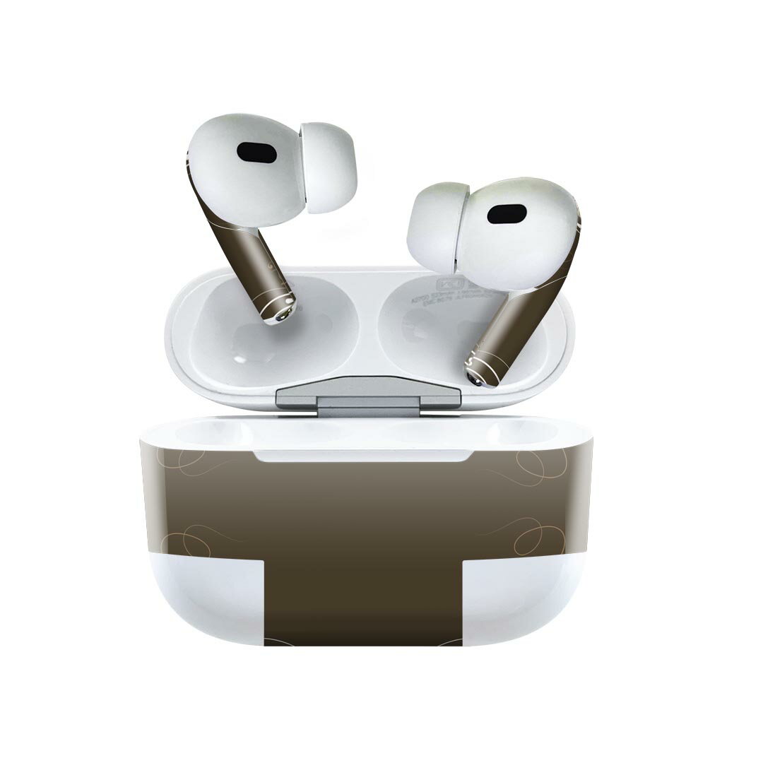 Air Pods Pro2 / Pro1 専用 デザインスキンシール airpods エアポッド apple アップル AirPods Pro 第1世代 airpodsPro 第2世代 対応 イヤホン カバー デコレーション アクセサリー デコシール 007542 植物　茶色　ブラウン