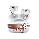 Air Pods Pro2 / Pro1 専用 デザインスキンシール airpods エアポッド apple アップル AirPods Pro 第1世代 airpodsPro 第2世代 対応 イヤホン カバー デコレーション アクセサリー デコシール 007559 花 赤 茶