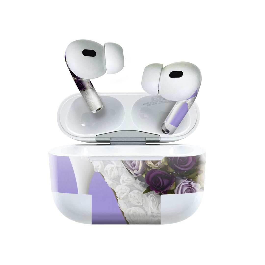 Air Pods Pro2 / Pro1 専用 デザインスキンシール airpods エアポッド apple アップル AirPods Pro 第1世代 airpodsPro 第2世代 対応 イヤホン カバー デコレーション アクセサリー デコシール 008911 写真 花 靴