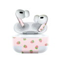 Air Pods Pro2 / Pro1 専用 デザインスキンシール airpods エアポッド apple アップル AirPods Pro 第1世代 airpodsPro 第2世代 対応 イヤホン カバー デコレーション アクセサリー デコシール 009549 いちご ピンク