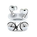 Air Pods Pro2 / Pro1 専用 デザインスキンシール airpods エアポッド apple アップル AirPods Pro 第1世代 airpodsPro 第2世代 対応 イヤホン カバー デコレーション アクセサリー デコシール 009765 乗り物 自転車 モノクロ
