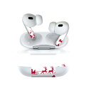 Air Pods Pro2 / Pro1 専用 デザインスキンシール airpods エアポッド apple アップル AirPods Pro 第1世代 airpodsPro 第2世代 対応 イヤホン カバー デコレーション アクセサリー デコシール 009792 クリスマス サンタ 赤