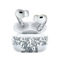 Air Pods Pro2 / Pro1 専用 デザインスキンシール airpods エアポッド apple アップル AirPods Pro 第1世代 airpodsPro 第2世代 対応 イヤホン カバー デコレーション アクセサリー デコシール 011735 エレガント 模様 モノトーン(2)