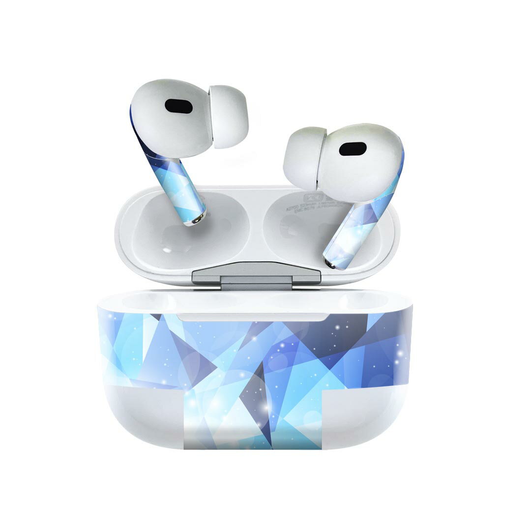 Air Pods Pro2 / Pro1 専用 デザインスキンシール airpods エアポッド apple アップル AirPods Pro 第1世代 airpodsPro 第2世代 対応 イヤホン カバー デコレーション アクセサリー デコシール 011762 クール　青　シンプル